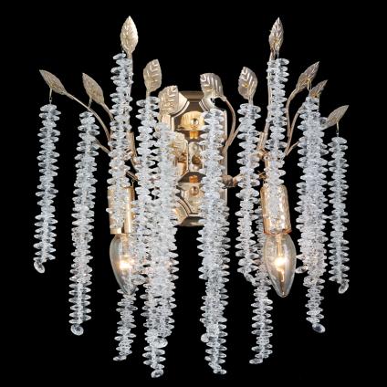 Бра 0419/2W FGD золото/хрусталь 2х60W E14 h200, MIX24